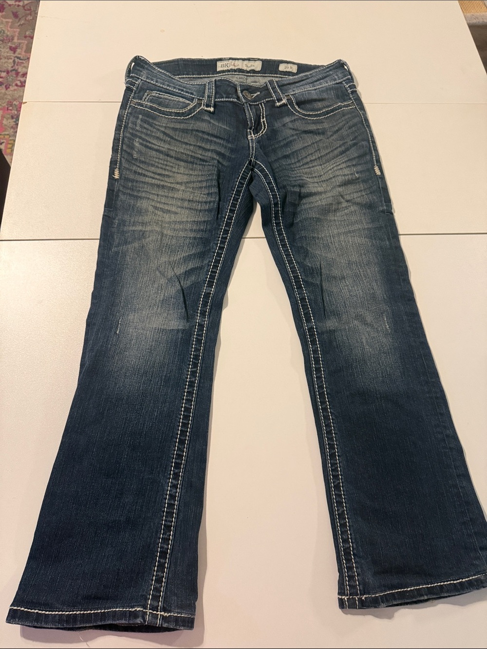 BKE - Women's Mid-Rise Flared Jeans in Dark Blue Wash